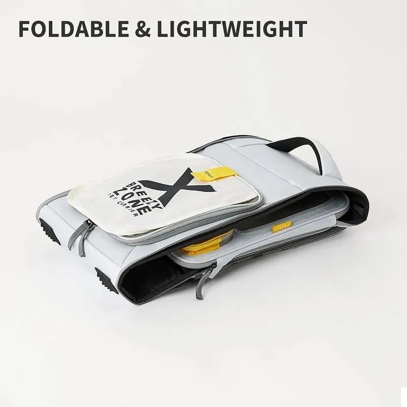 Mochila Transportadora Breezy Zone para gatos e cães pequenos, Expansível e Dobrável - Mochila de viagem