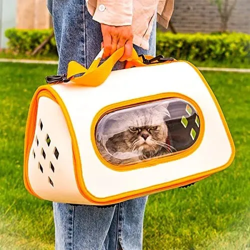 🐱 Transportadora de ombro para Gatos: transparente, leve e ventilada. ✅ Aprovada para Cabine de Avião