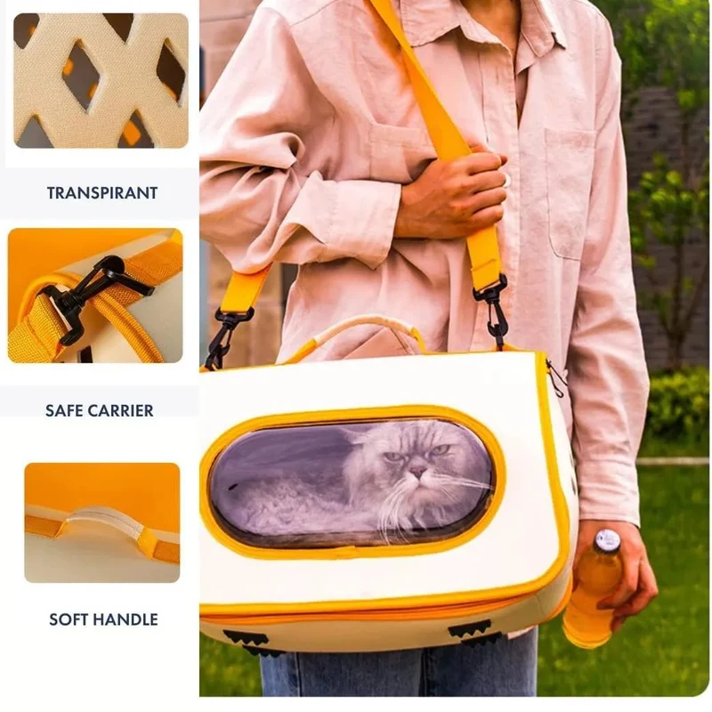🐱 Transportadora de ombro para Gatos: transparente, leve e ventilada. ✅ Aprovada para Cabine de Avião