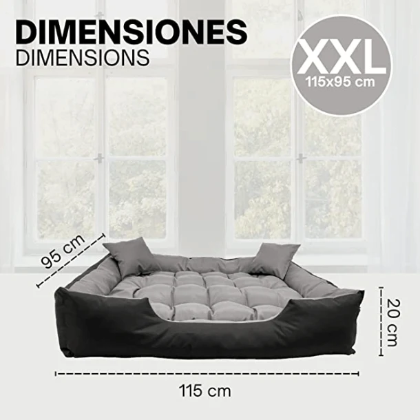 Cama / Sofá para cães, Lavável, ideal para Cães Grandes - 115 cm x 95 cm