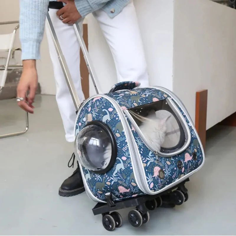 Mochila / Trolley respirável, tipo cápsula, para Gatos ou Cães pequenos