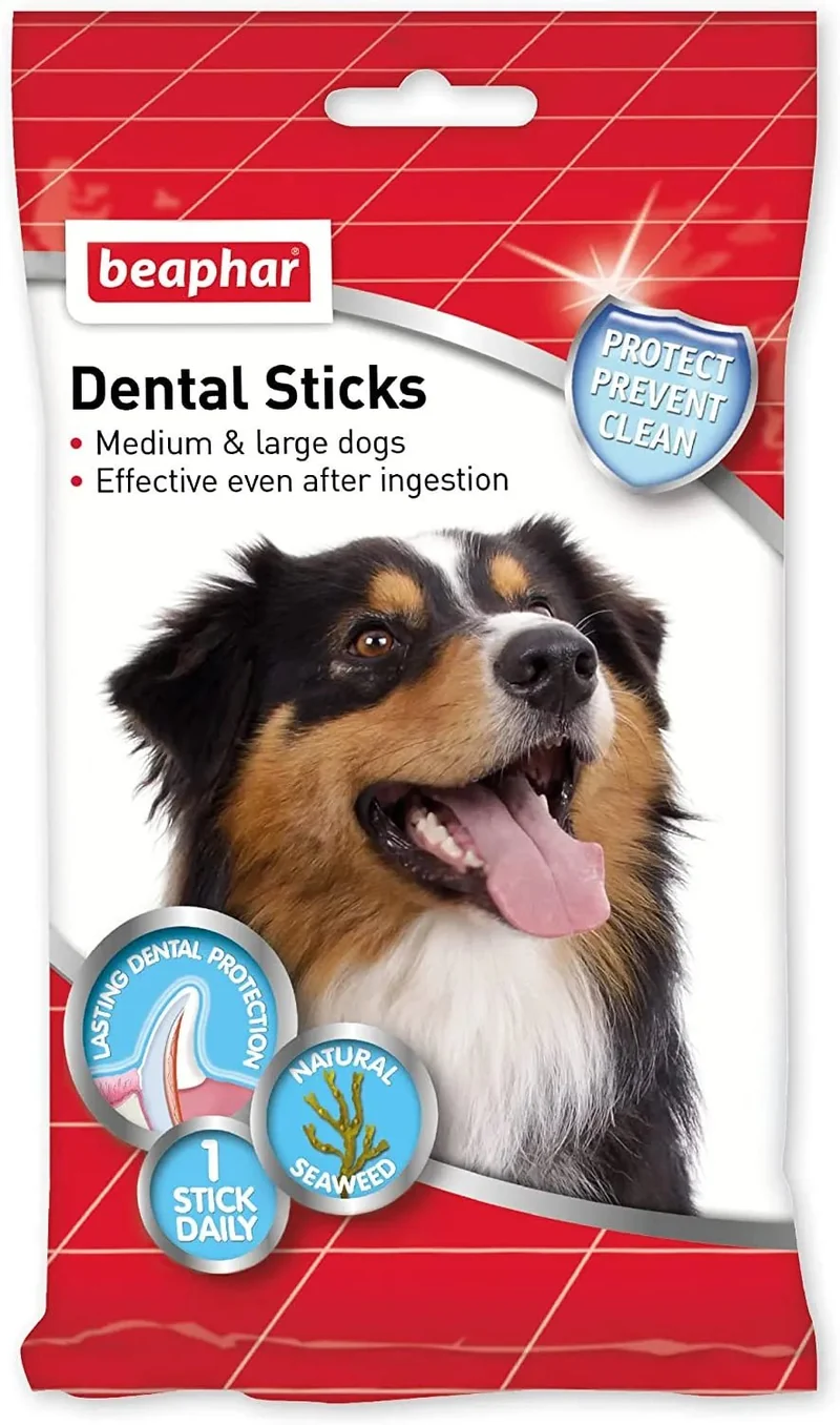 Beaphar - Snack para cães adultos, Médios e Grandes - Sticks de Limpeza Oral