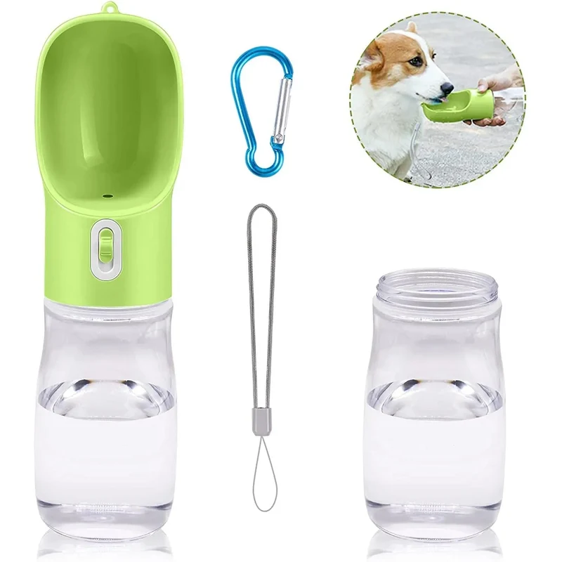 Bebedouro / Garrafa de Água Portátil para Cães e Gatos, com Comedouro (258 ml)