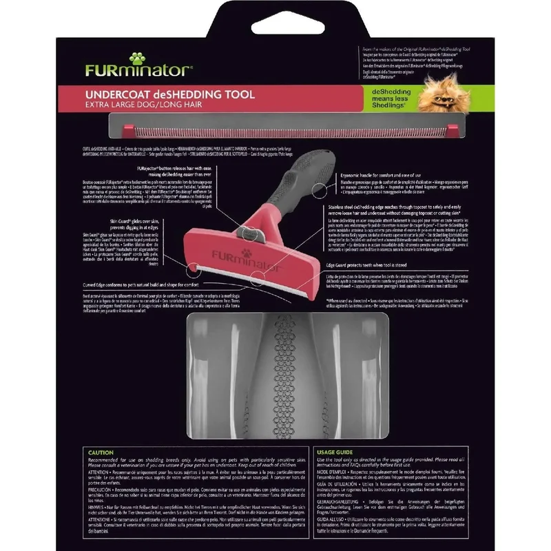 FURminator - Escova / Ferramenta deshedding para Cães ou Pequenos - Pêlo Comprido ou Curto
