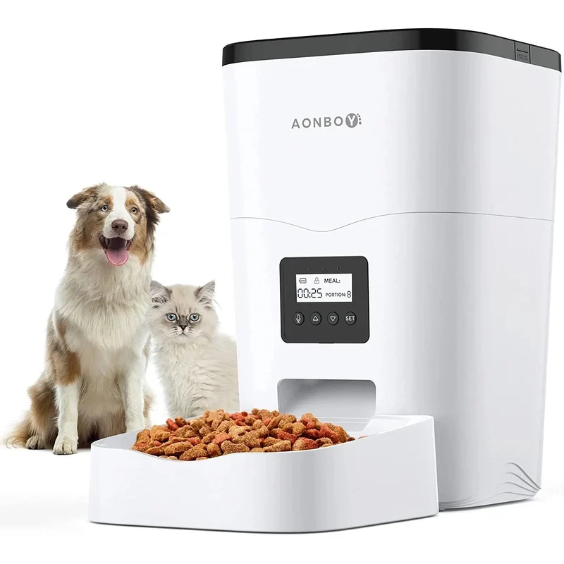 🐱🐶 Comedouro Inteligente para Gato ou Cão - Controlo de Tempo 1 a 4 refeições por dia - Gravação de voz 10 seg.