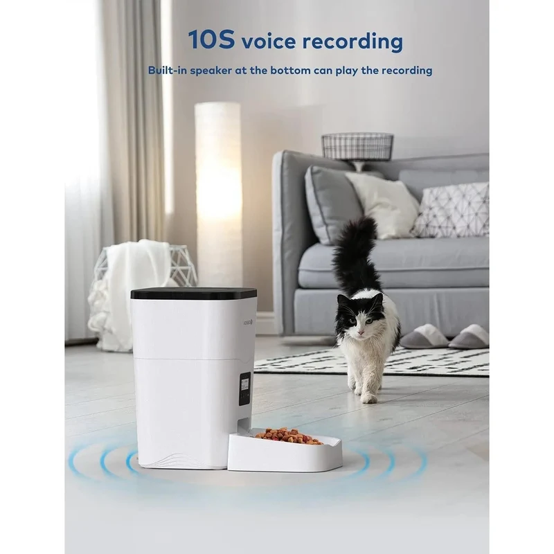 🐱🐶 Comedouro Inteligente para Gato ou Cão - Controlo de Tempo 1 a 4 refeições por dia - Gravação de voz 10 seg.