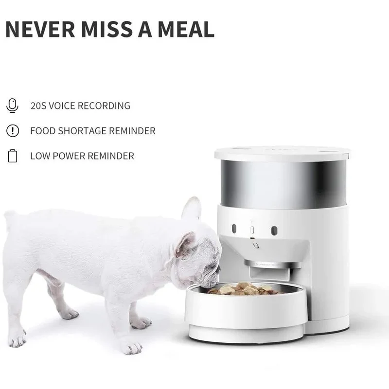 ❤️❤️ Comedouro Automático Inteligente para 🐶 Cães ou 🐱 Gatos, com Tigela Giratória Automática ❤️❤️ Controlo de Porções programável de 5 a 200 g por refeição 3 litros