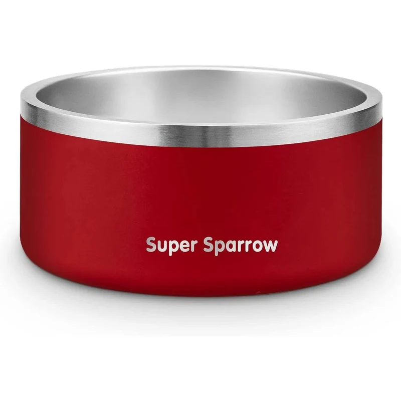 Comedouro para cães ou gatos, em aço inoxidável, base de silicone antiderrapante, lavável na máquina de lavar louça