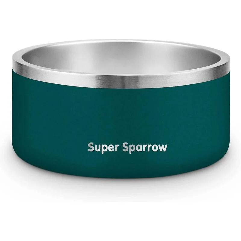 Comedouro para cães ou gatos, em aço inoxidável, base de silicone antiderrapante, lavável na máquina de lavar louça