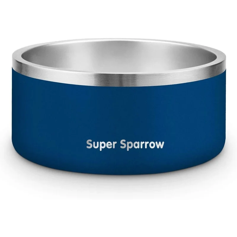 Comedouro para cães ou gatos, em aço inoxidável, base de silicone antiderrapante, lavável na máquina de lavar louça