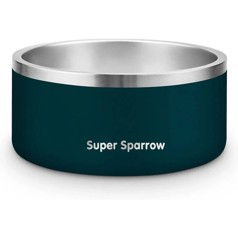 Comedouro para cães ou gatos, em aço inoxidável, base de silicone antiderrapante, lavável na máquina de lavar louça