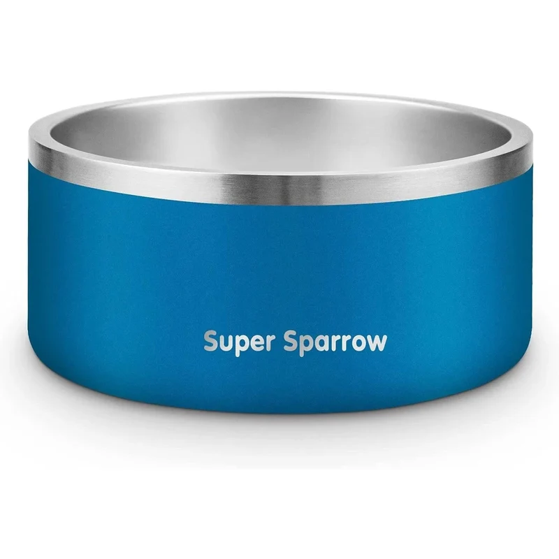 Comedouro para cães ou gatos, em aço inoxidável, base de silicone antiderrapante, lavável na máquina de lavar louça