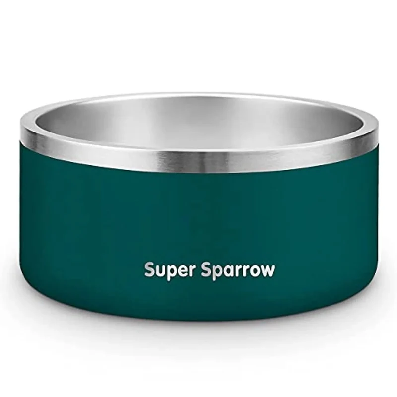Comedouro para cães ou gatos, em aço inoxidável, base de silicone antiderrapante, lavável na máquina de lavar louça