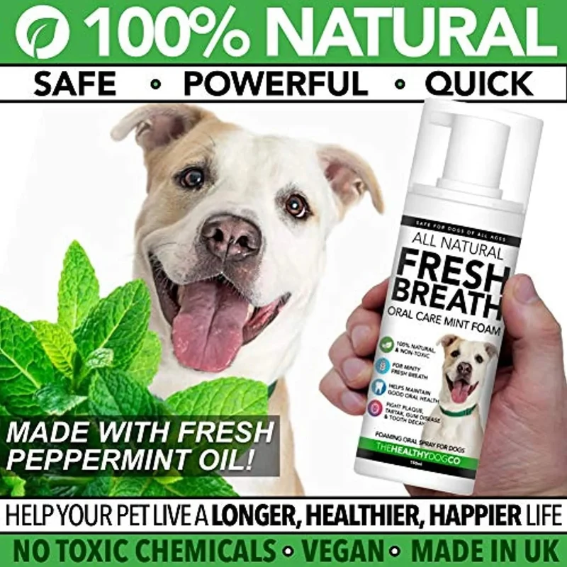 Higiene oral - Aditivo de água refrescante e 100 % natural para cães | Cuidado oral para combater o mau hálito, o sarro e a placa