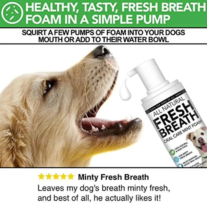 Higiene oral - Aditivo de água refrescante e 100 % natural para cães | Cuidado oral para combater o mau hálito, o sarro e a placa