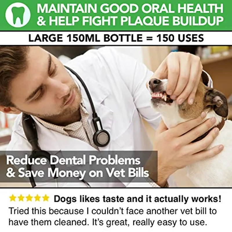 Higiene oral - Aditivo de água refrescante e 100 % natural para cães | Cuidado oral para combater o mau hálito, o sarro e a placa