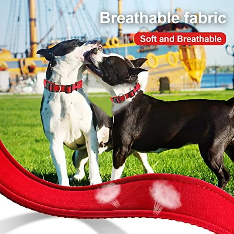 Coleira para cães ou gatos, macia, acolchoada, reflectora, em neoprene ajustável