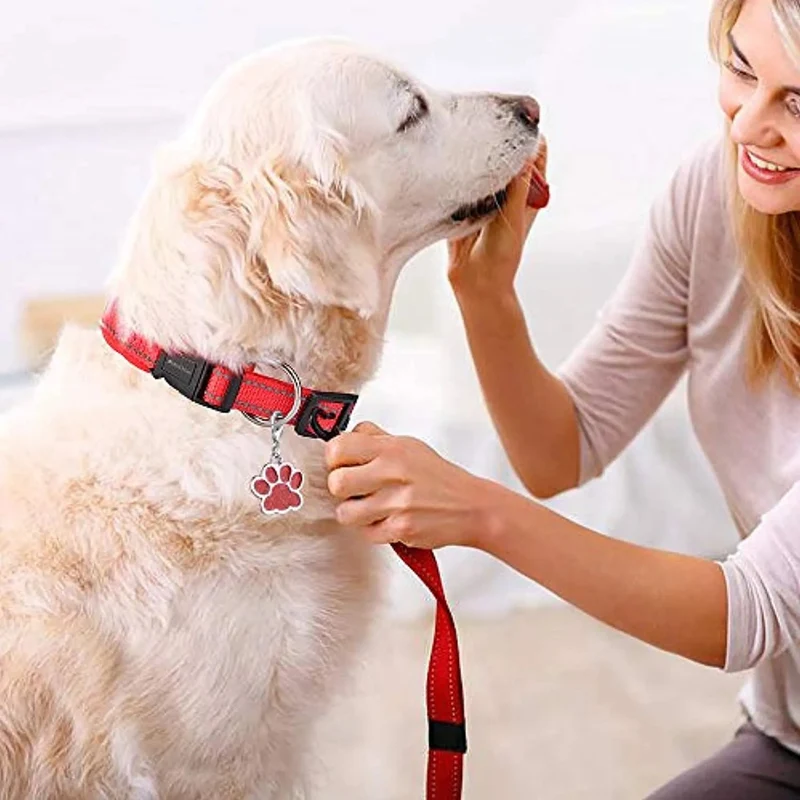 Coleira para cães ou gatos, macia, acolchoada, reflectora, em neoprene ajustável