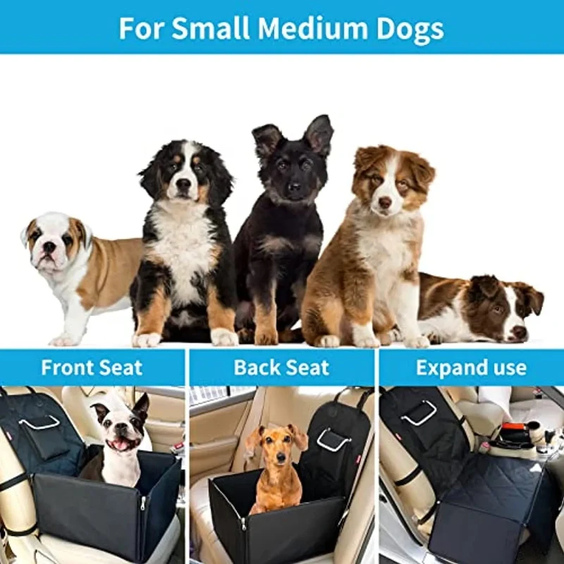 Tranportadora de cães Premium, Impermeável, para banco de automóvel, com cinto de segurança e lavável