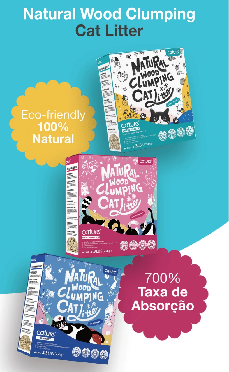 Cature Cat Litter - Natural Wood Clumping - Para WC / Liteira de Gatos