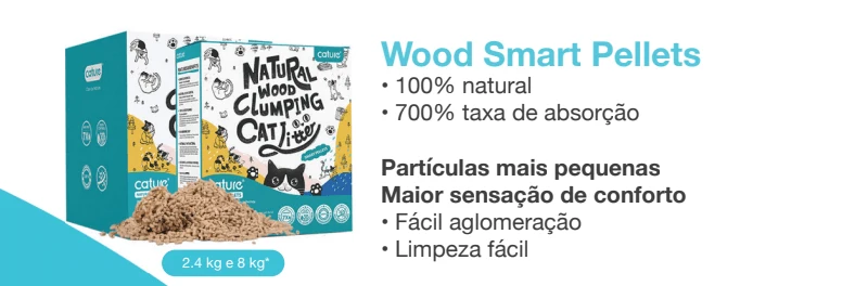 Cature Cat Litter - Natural Wood Clumping - Para WC / Liteira de Gatos
