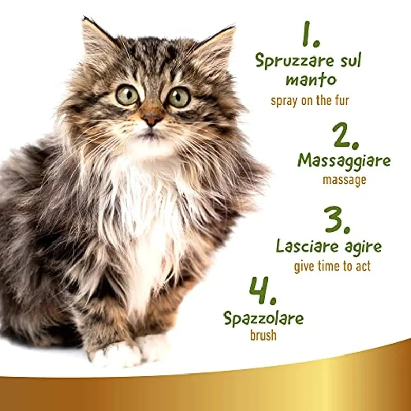 Desembaraçante e desodorizante, a seco, para gatos, 250 ml