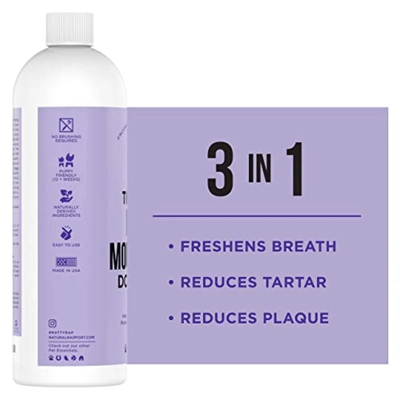 Enxaguador Oral Natural para Cães - aditivo de água para cuidados dentais (473 ml)