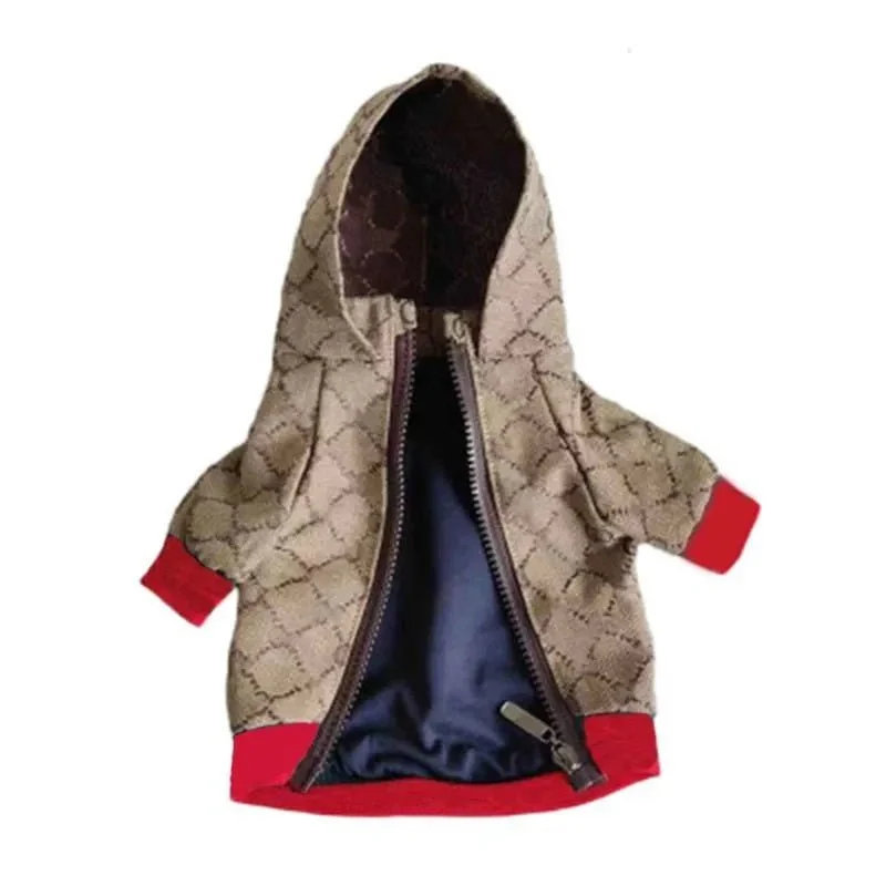 Blusão Designer com Zipper - Quente e Confortável - Para Cães de Raças Pequenas e Médias