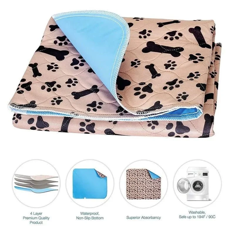 Tapete de Proteção - Base 100% Impermeável - Reutilizável - Absorvente - Lavável na Máquina