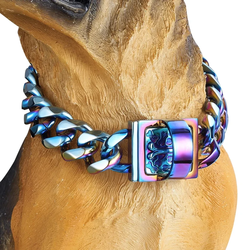 ❤️ Coleira Arco-Íris em Aço com 19 mm de Largura - Para Cães ❤️