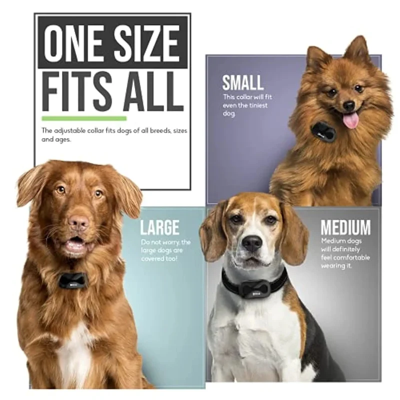 Coleira Anti-latidos Premium para Cães Pequenos e Grandes (Coleira de treino anti-latido: funciona por vibração)