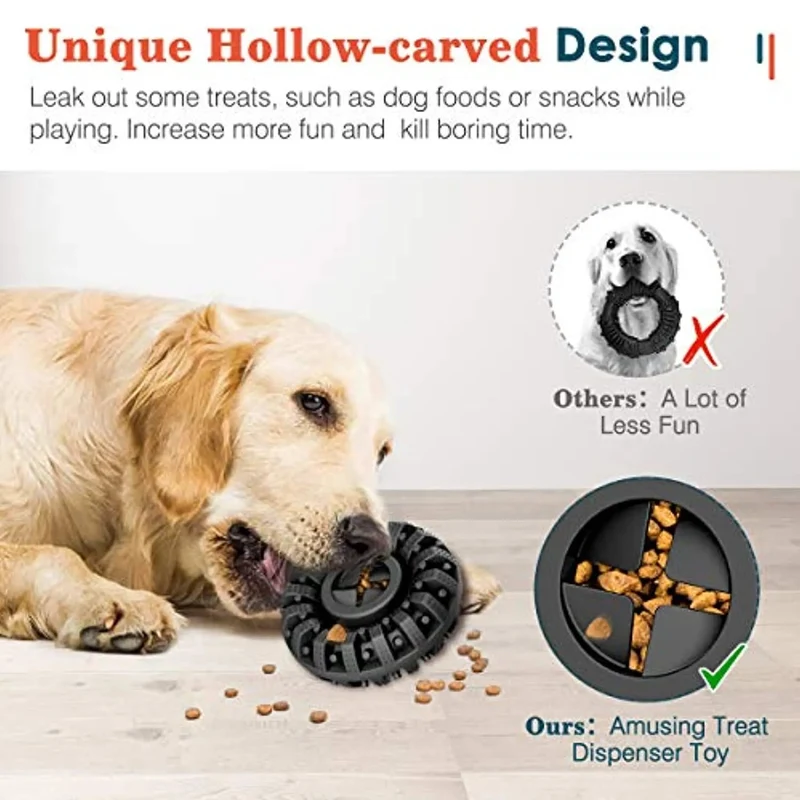 Brinquedo "Pneu" Resistente, Dispensador de Biscoitos, Limpador de dentes para Cães Grandes e Médios