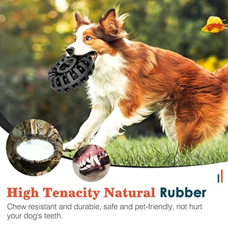 Brinquedo "Pneu" Resistente, Dispensador de Biscoitos, Limpador de dentes para Cães Grandes e Médios