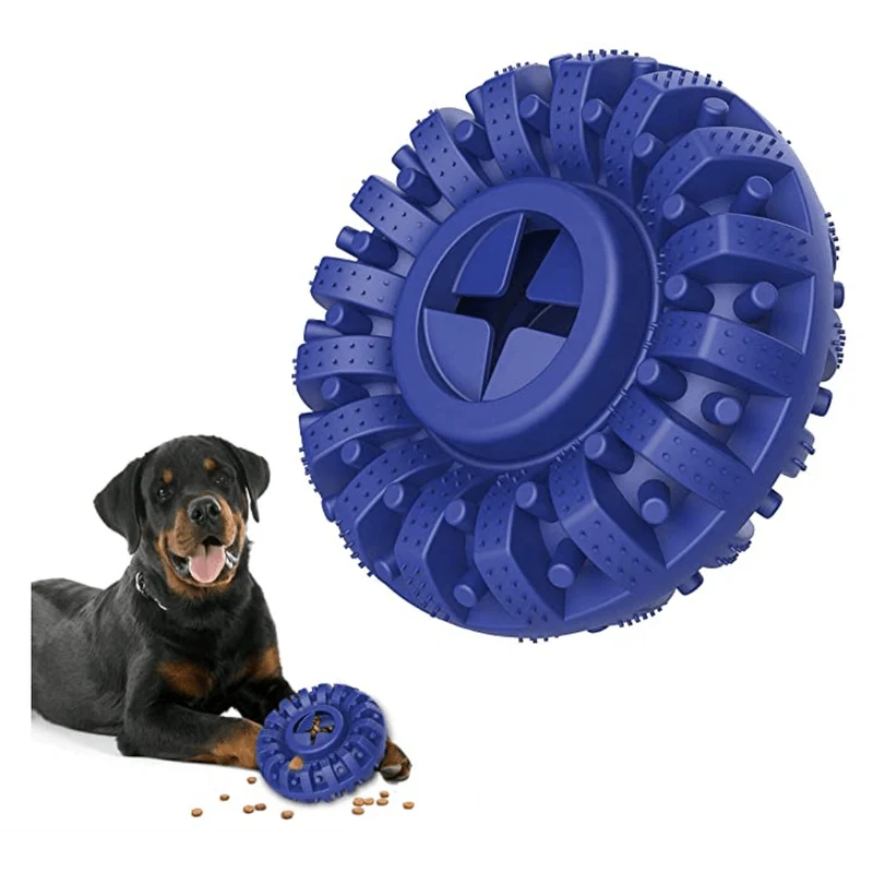 Brinquedo "Pneu" Resistente, Dispensador de Biscoitos, Limpador de dentes para Cães Grandes e Médios