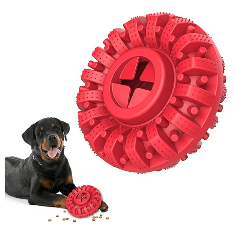 Brinquedo "Pneu" Resistente, Dispensador de Biscoitos, Limpador de dentes para Cães Grandes e Médios