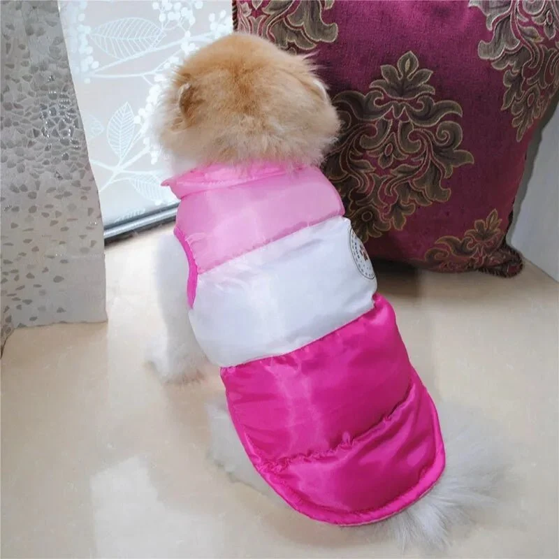Colete Impermeável e Quente para Cães de Raças Pequenas e Médias (Outono / Inverno)