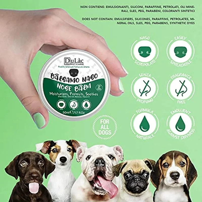 Bálsamo para o Nariz dos Cães - Natural e Sem Fragrância com Manteiga De Karité, Vitamina E e Cêra De Abelhas - Creme Nasal Reparador e Hidratante
