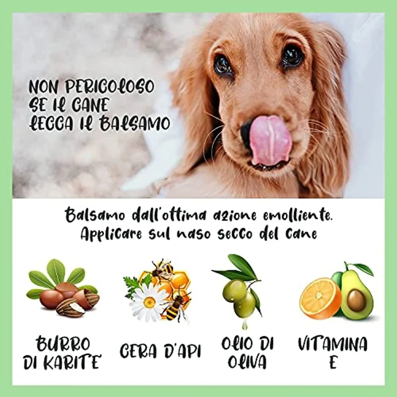Bálsamo para o Nariz dos Cães - Natural e Sem Fragrância com Manteiga De Karité, Vitamina E e Cêra De Abelhas - Creme Nasal Reparador e Hidratante