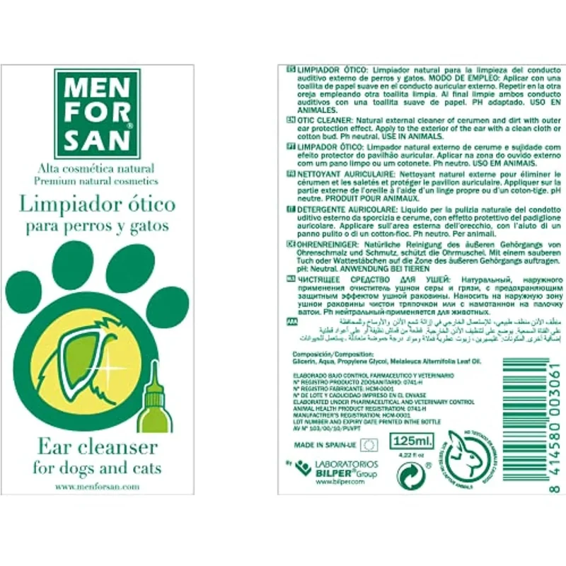 MENFORSAN para Limpeza de Orelhas de Cães e Gatos - 125 ML
