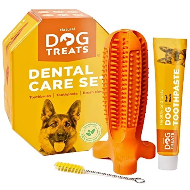 Conjunto de Escova de Dentes e Pasta de Dentes "Natural Dog" para Cães, 100% Natural