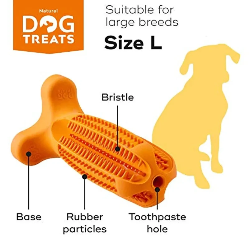Conjunto de Escova de Dentes e Pasta de Dentes "Natural Dog" para Cães, 100% Natural