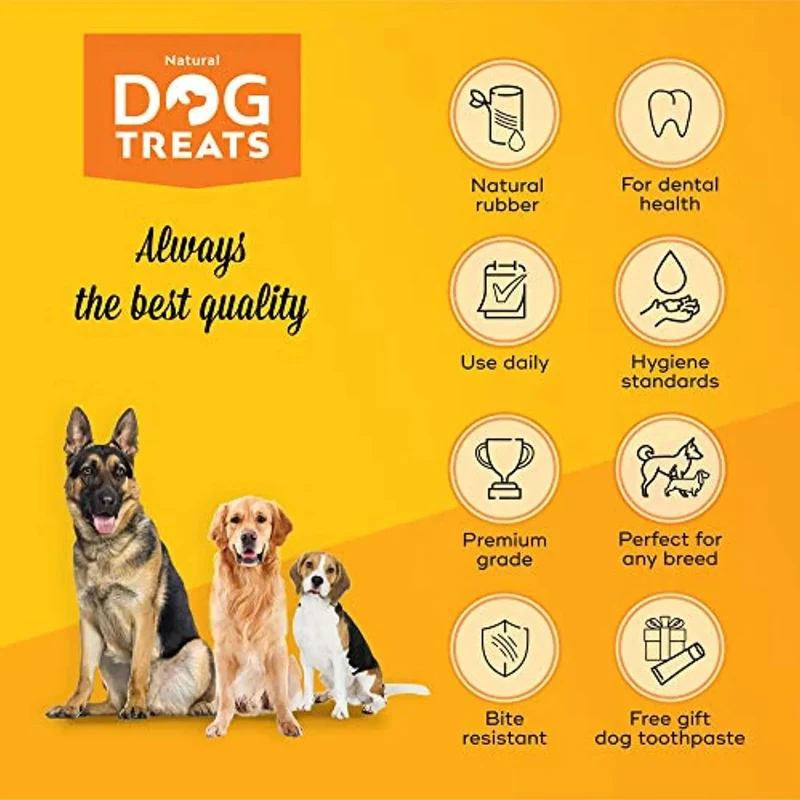 Conjunto de Escova de Dentes e Pasta de Dentes "Natural Dog" para Cães, 100% Natural