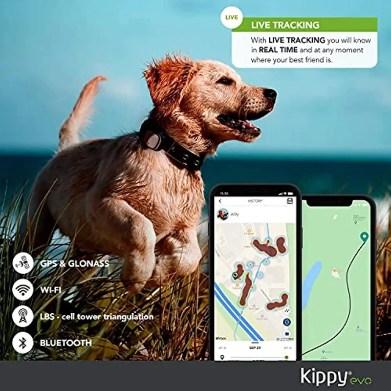 Dispositivo com GPS - para Coleira de Cães ou Gatos - Seguimento de Actividade, 38 gr de peso, à Prova de Água, Bateria 10 dias