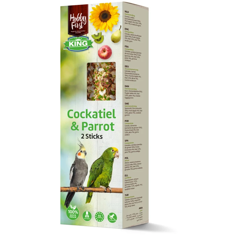 Hobby First King Sticks L Nymphensittiche und Papageienfrucht 180 gr
