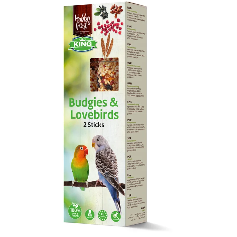 Hobby First King Sticks Sittich- und Lovebird-Frucht 60 gr