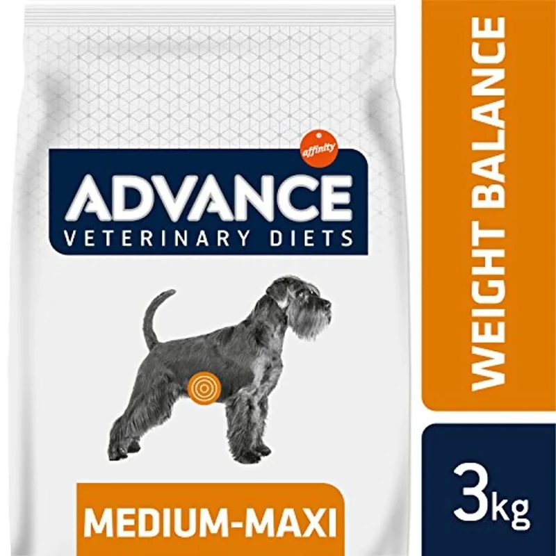 Advance Veterinary Diets Weight Balance Medium Maxi - Alimentação para Cães de Raças Médias e Grandes com Problemas de Excesso de peso - Pack de 3 x 3kg - Total 9kg