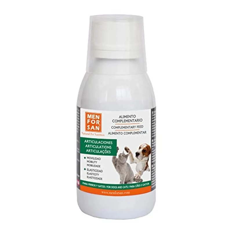 Alimento complementar líquido para cães e gatos para as articulações | MENFORSAN | Suplemento que melhora problemas e infeções articulares (120 ml)