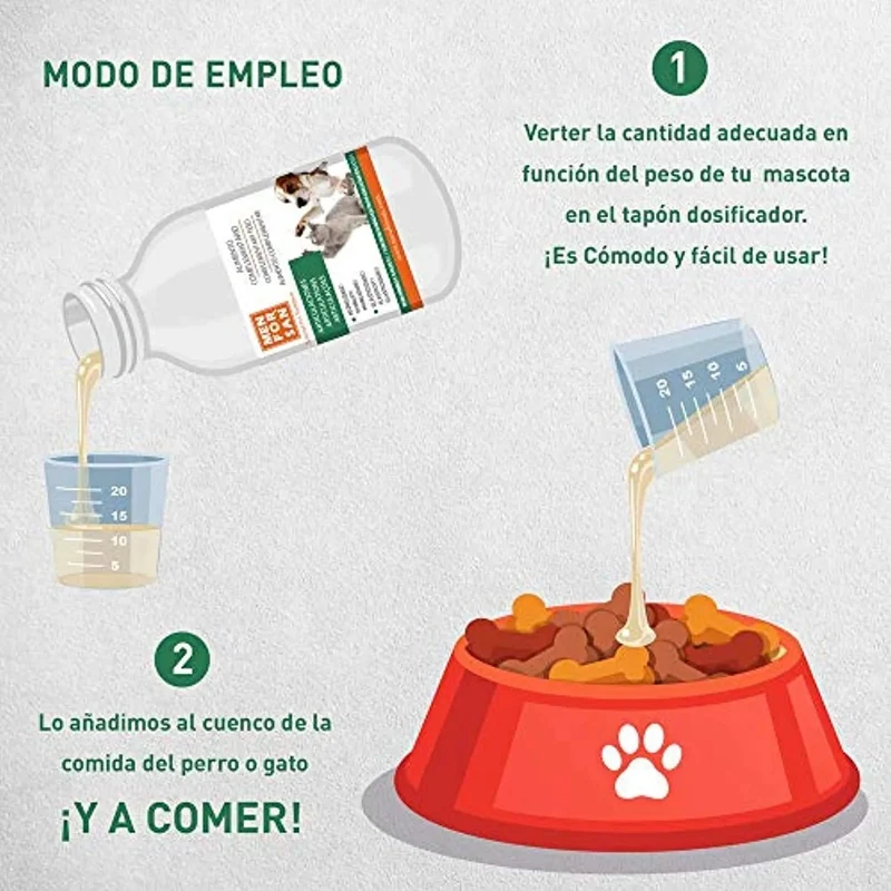 Alimento complementar líquido para cães e gatos para as articulações | MENFORSAN | Suplemento que melhora problemas e infeções articulares (120 ml)