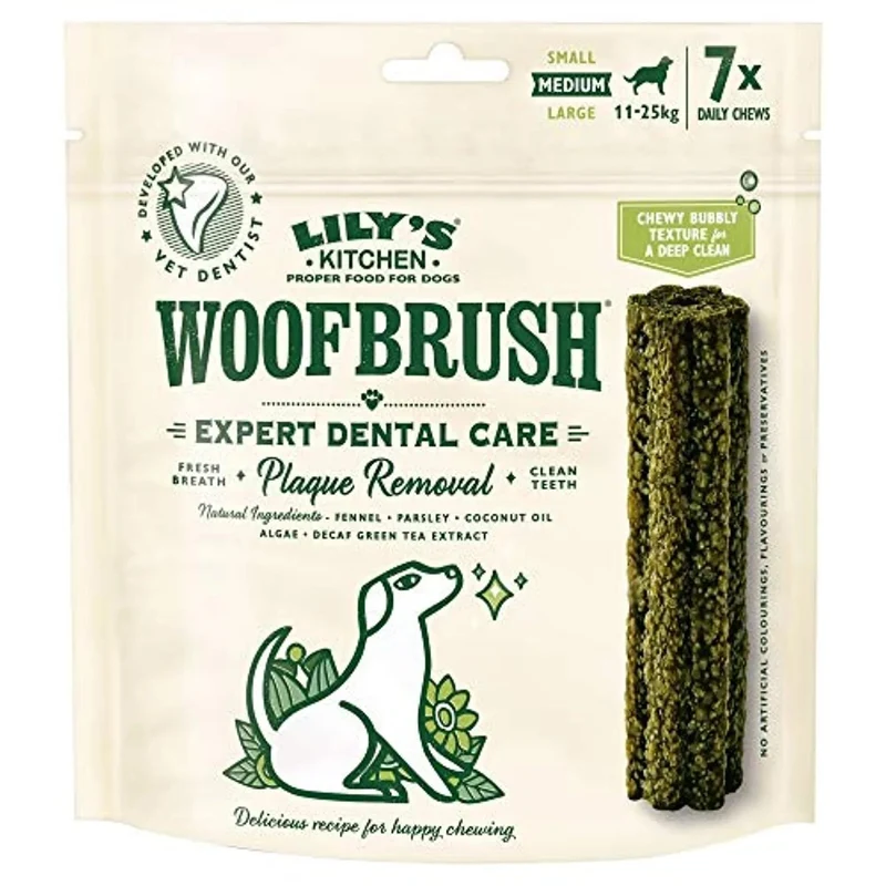 Lily's Kitchen Palito Woofbrush Médio de Cuidado Dental para Cães (Pacote 7 x 19,6 gr)