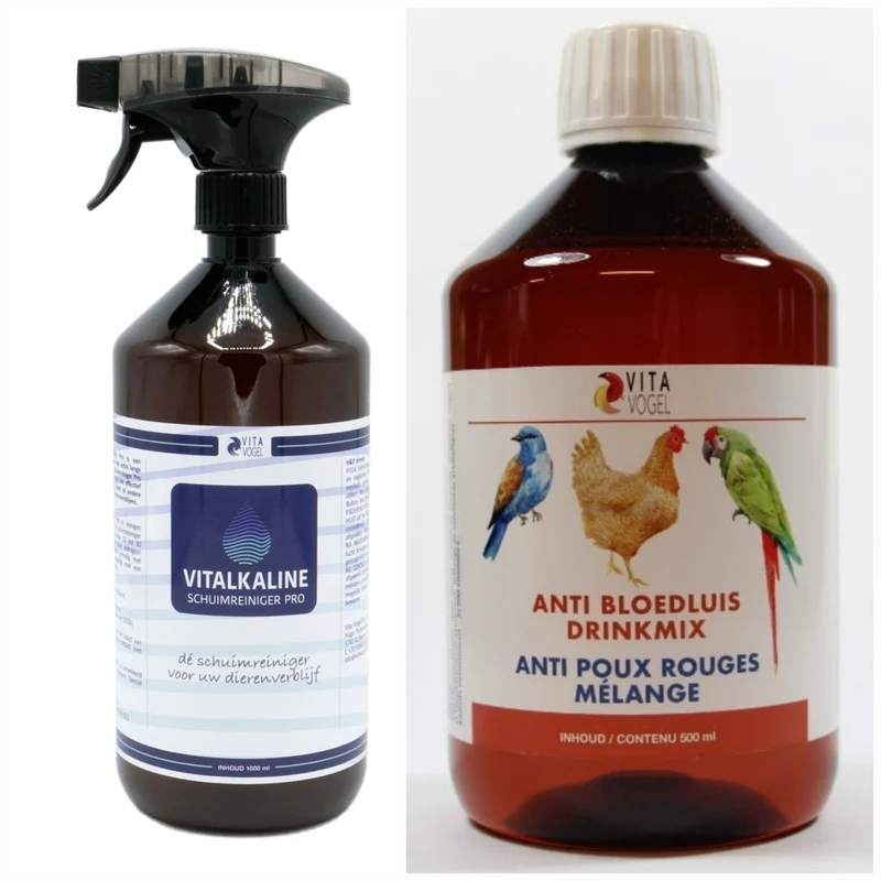 Duo-Paket Vitalkaline Schaumreiniger Pro 1L + Anti-Milben-Getränkemix 500ml